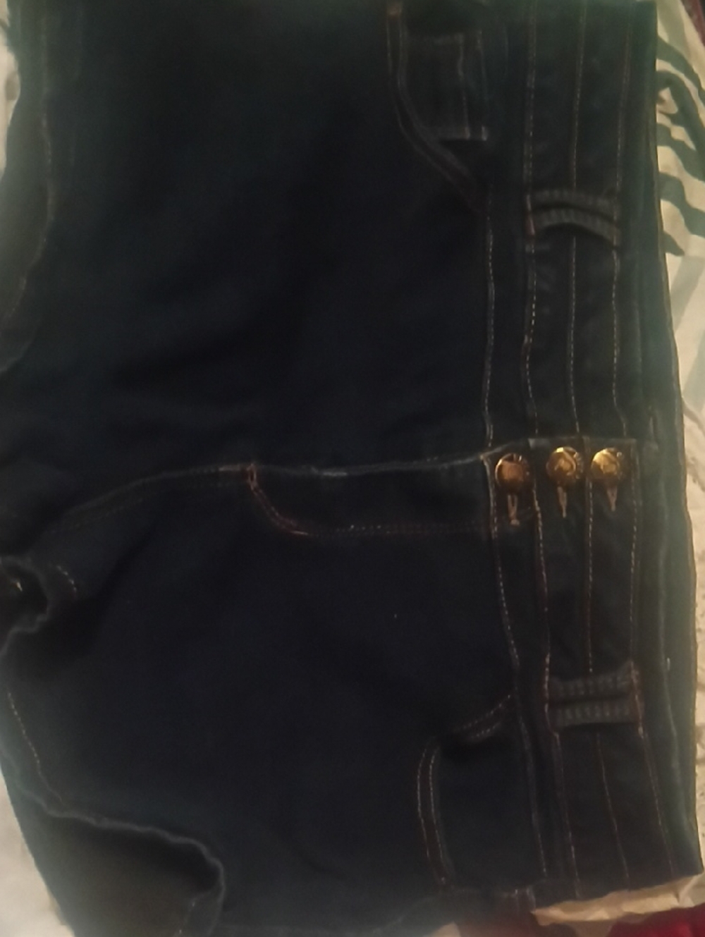 Blue Spice Dark Navy Shorts with Gold Buttons